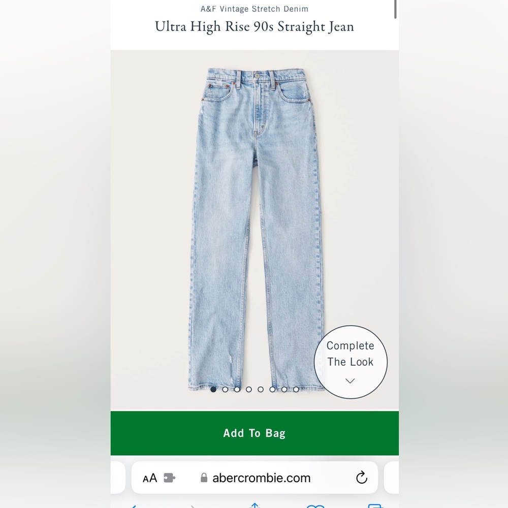 Viral Abercrombie & Fitch 90s Ultra High Rise Straight Leg Jean